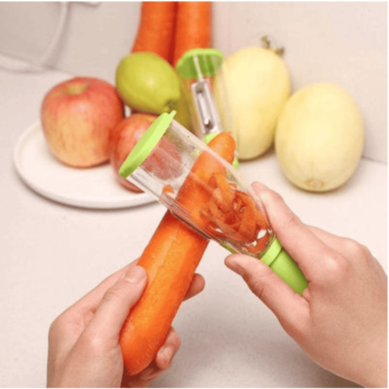 Descascador de Alimentos com Armazenamento Próprio.