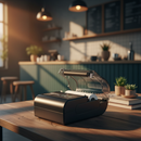Impressora com fundo café